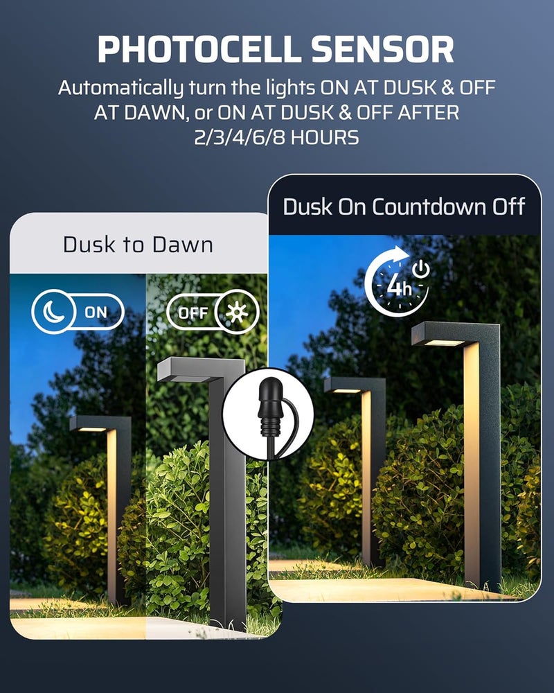 DEWENWILS 300W Low Voltage Landscape Transformer with 2 Zones, 120V AC to 15V DC, Low Voltage Transformer with Remote, Photocell Sensor & Timer, Outdoor Landscape Lighting for Spot Light Steplight - Image 2